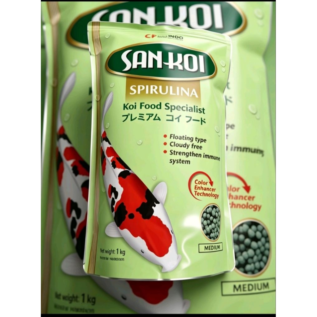 1kg Pakan Ikan Koi Sankoi Spirulina Tanpa Pewarna