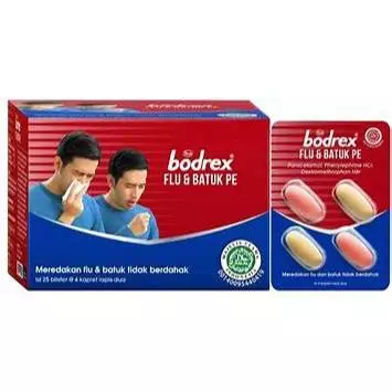 BODREX FLU DAN BATUK 1 BOX ISI 25 STRIP 4 TABLET MEREDAKAN GEJALA FLU DAN BATUK