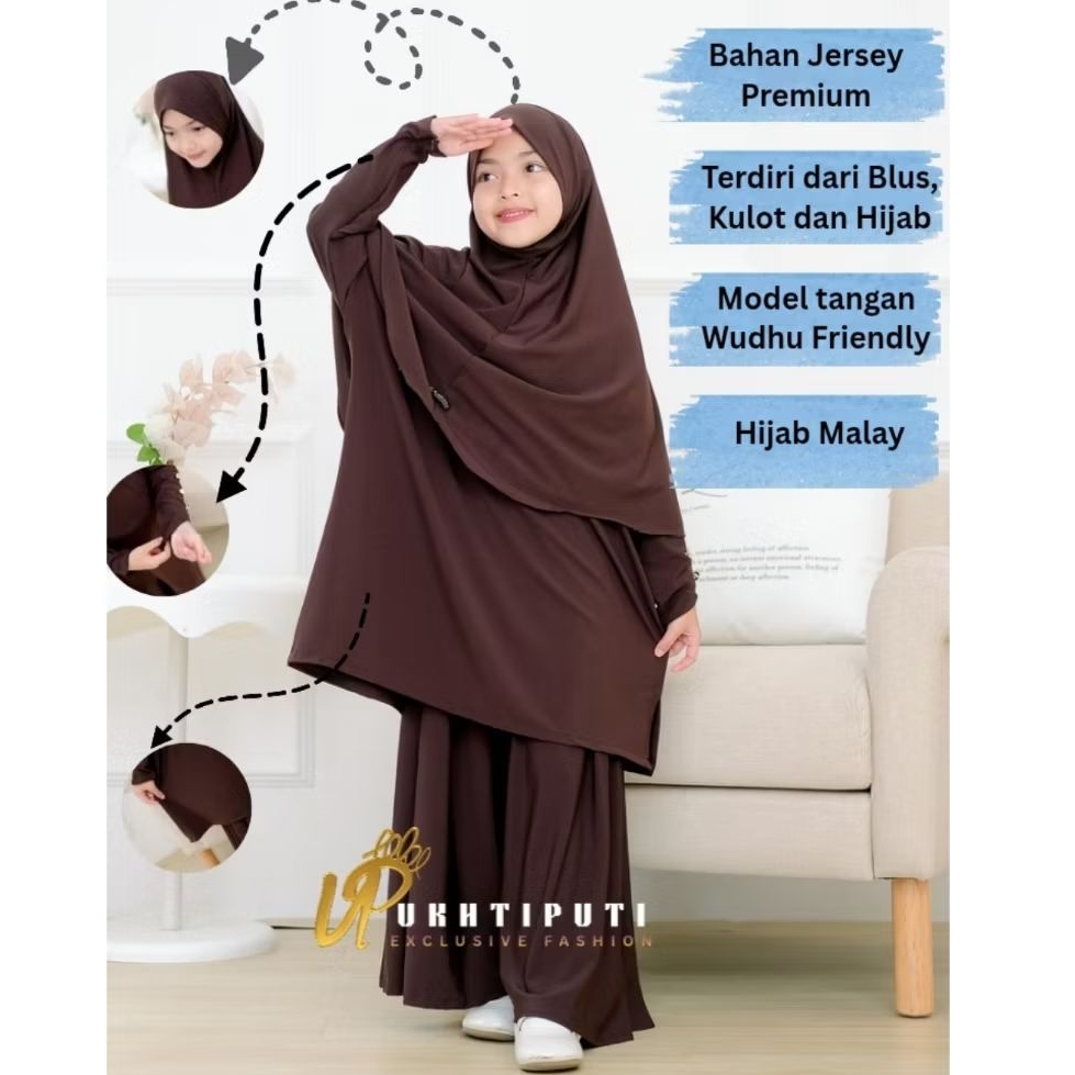 Almahyra One set kids  Jersey Premium by Kagaya (Tunik,Kulot,Hijab)