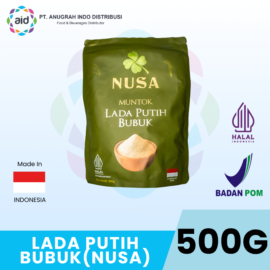 NUSA - Lada Putih Bubuk 500g - White Pepper Powder Premium Asli Lampung