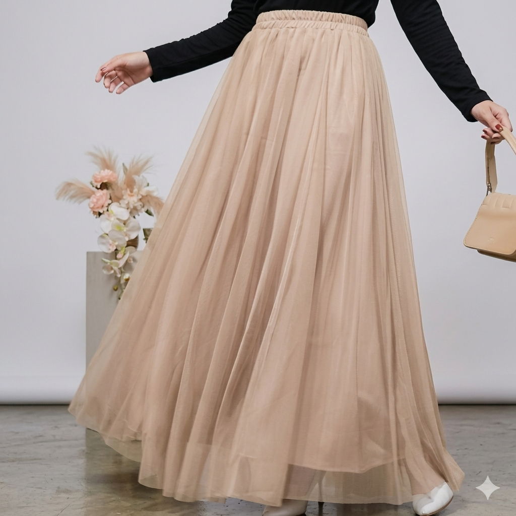 Myshawl Emely Rok Tutu Jumbo Tulle Big size Ukuran L XXL Bahan Syakilla Jumbo Rok Tutu Premium Rok T