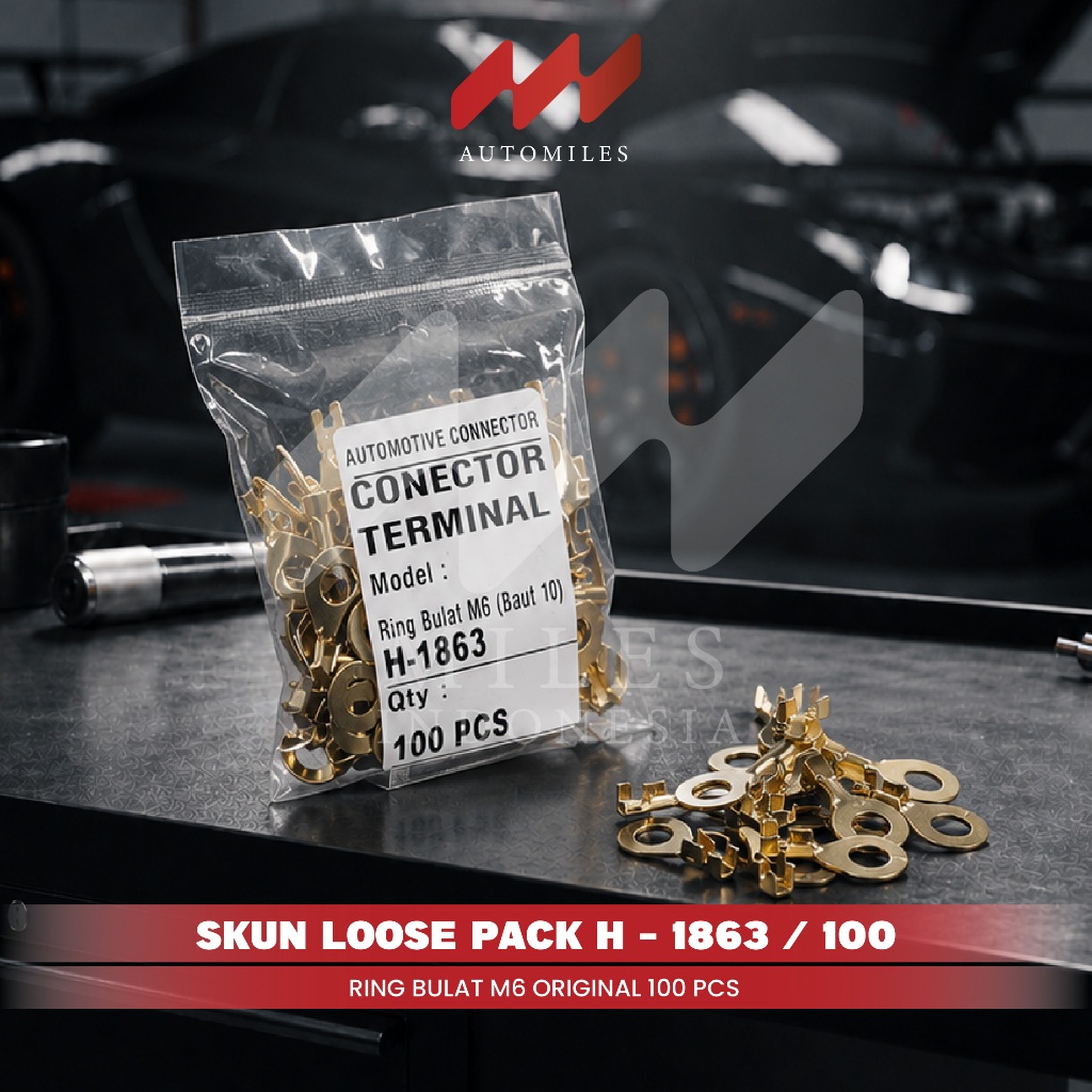 Terminal Skun Ring Bulat | Skun Baut 10 | Skun Aki M6 | Konektor Kabel Gepeng | Skun Aki Massa Mobil