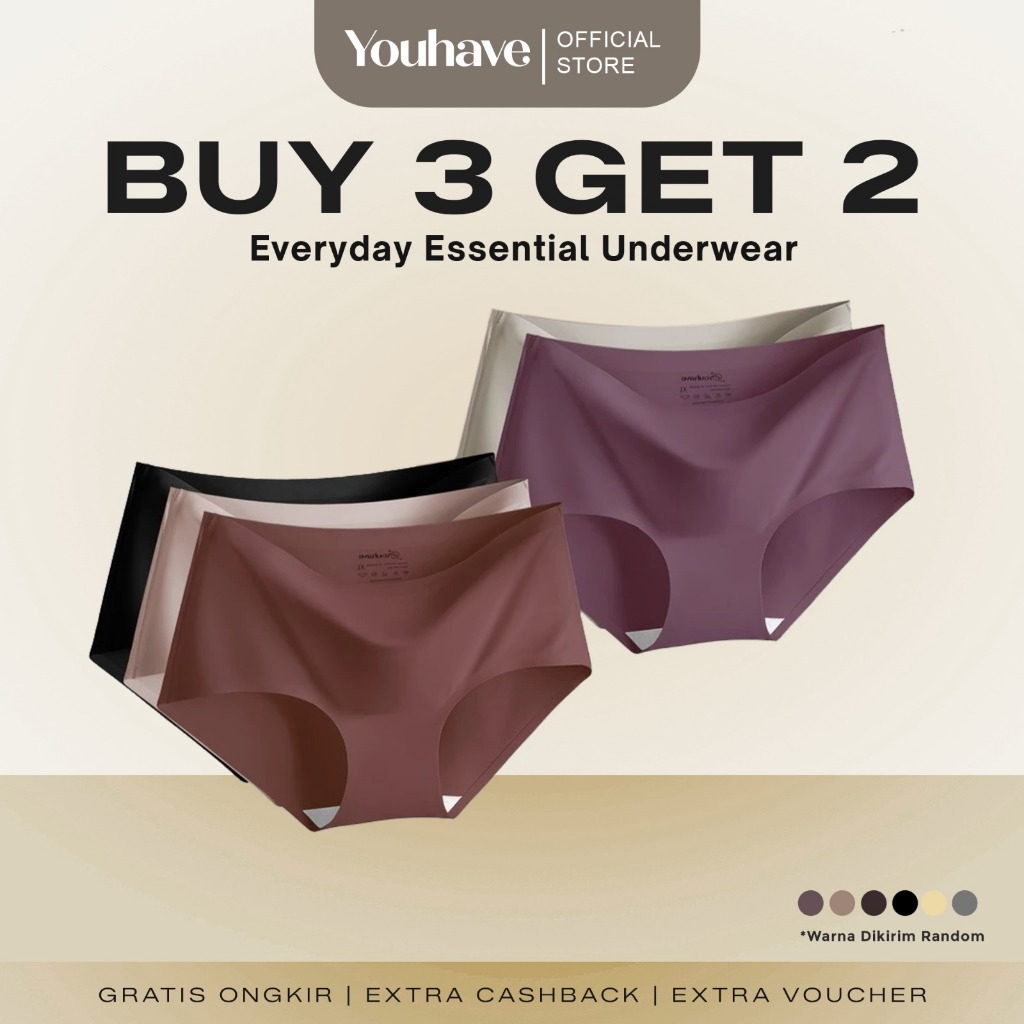 YOUHAVE PAKET 5 PCS CELANA DALAM SEAMLESS CD SEAMLESS PANTY C920  LIVE EXCLUSIVE