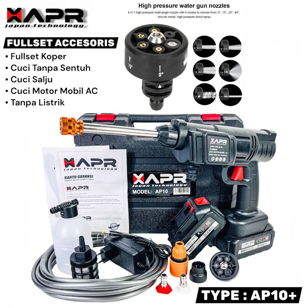 APR RAJA STEAM CORDLESS CLEANER TYPE AP10+ 2 BATERAI LXT 10CELL BISA BUAT CUCI MOBIL MOTOR DLL