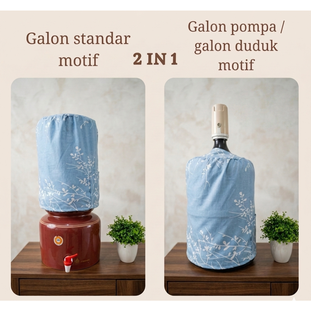 Shafiyyah.Sarban Sarung Cover Galon Pompa Galon duduk Aneka Motif 2 in 1