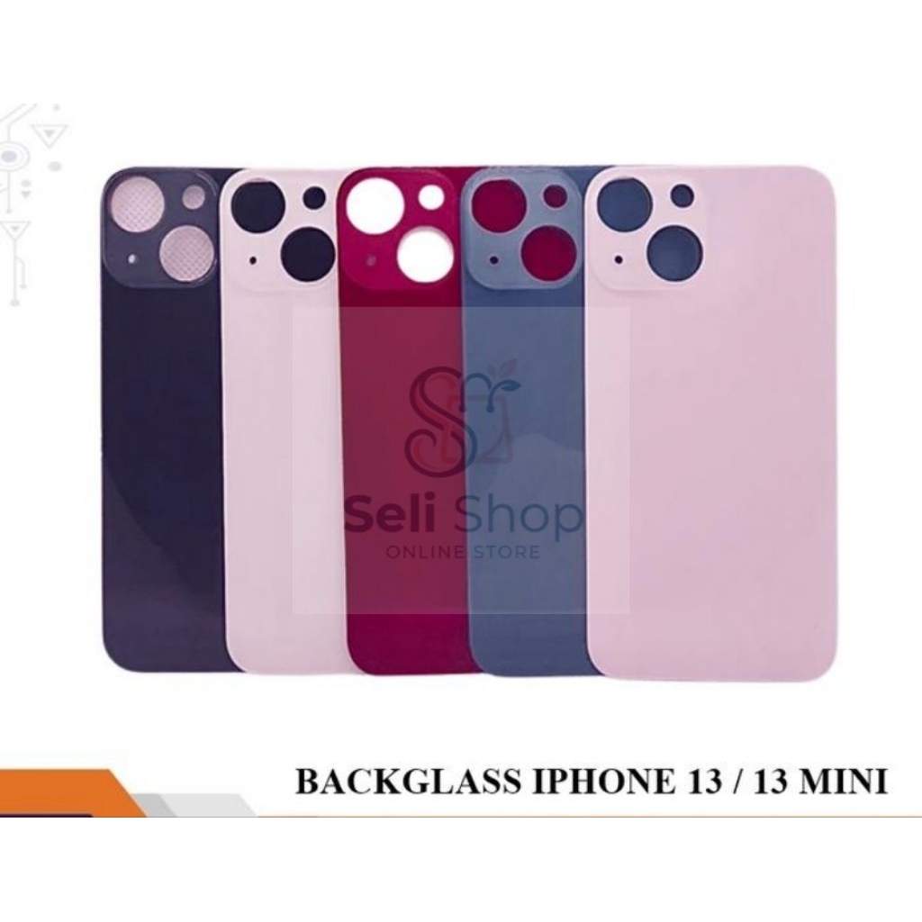 BACK GLASS BACKDOOR IPHONE 13 13 MINI - IPHONE 13 MINI, Hitam