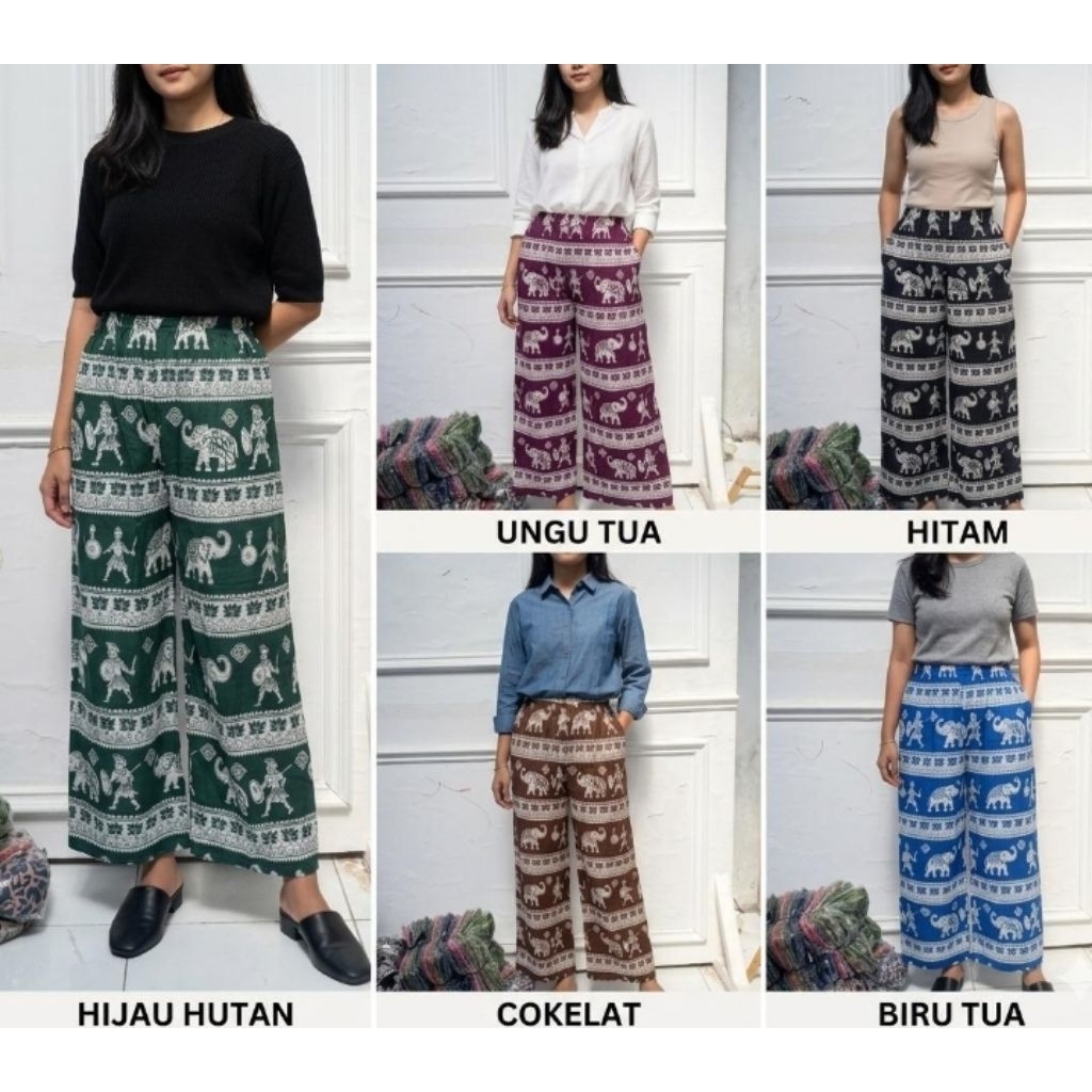 CELANA KULOT MOTIF GAJAH THAILAND VIRAL