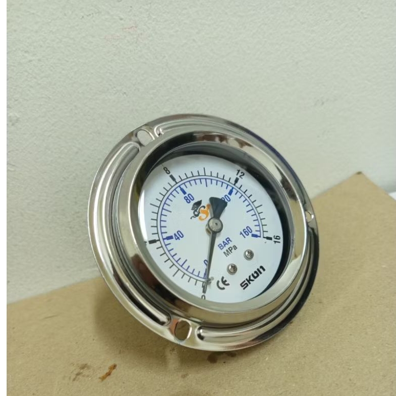 Pressure Gauge Skon 21/2" inch 16 Bar 160 MPA Stainless Model Payung