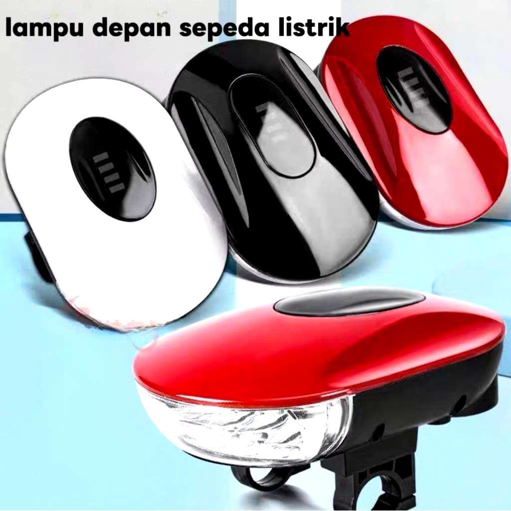 Lampu Depan Sepeda Listrik 48V + Kunci Kontak Indikator Baterai Universal