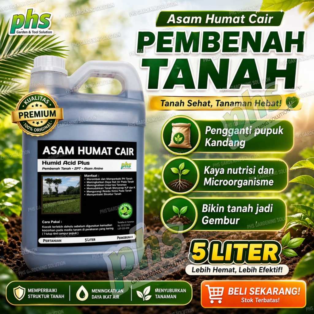 Pupuk Organik Asam Humat Cair Plus ZPT 5 Liter