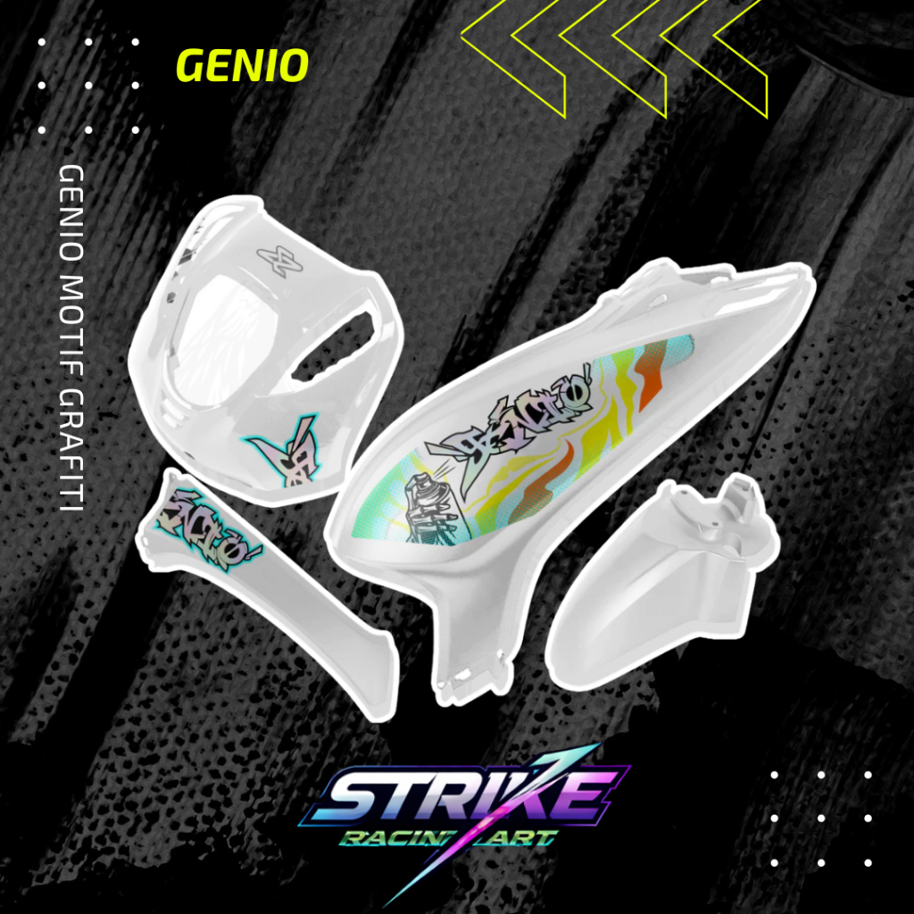 Striping Genio motif grafiti transparan stiker honda genio motif grafiti