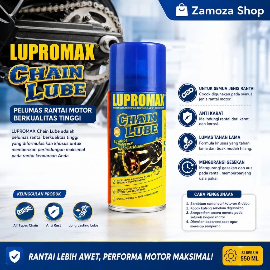 Lupromax Chain Lube Pelumas Rantai Serbaguna 110ml
