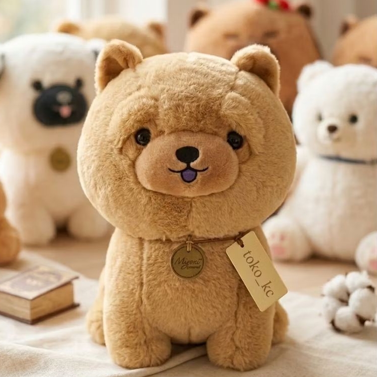 Boneka Anjing Coklat Putih Lembut Halus Boneka Dog Doggy Plush Toy Lucu Cocok Untuk Hadiah Ulang Tah