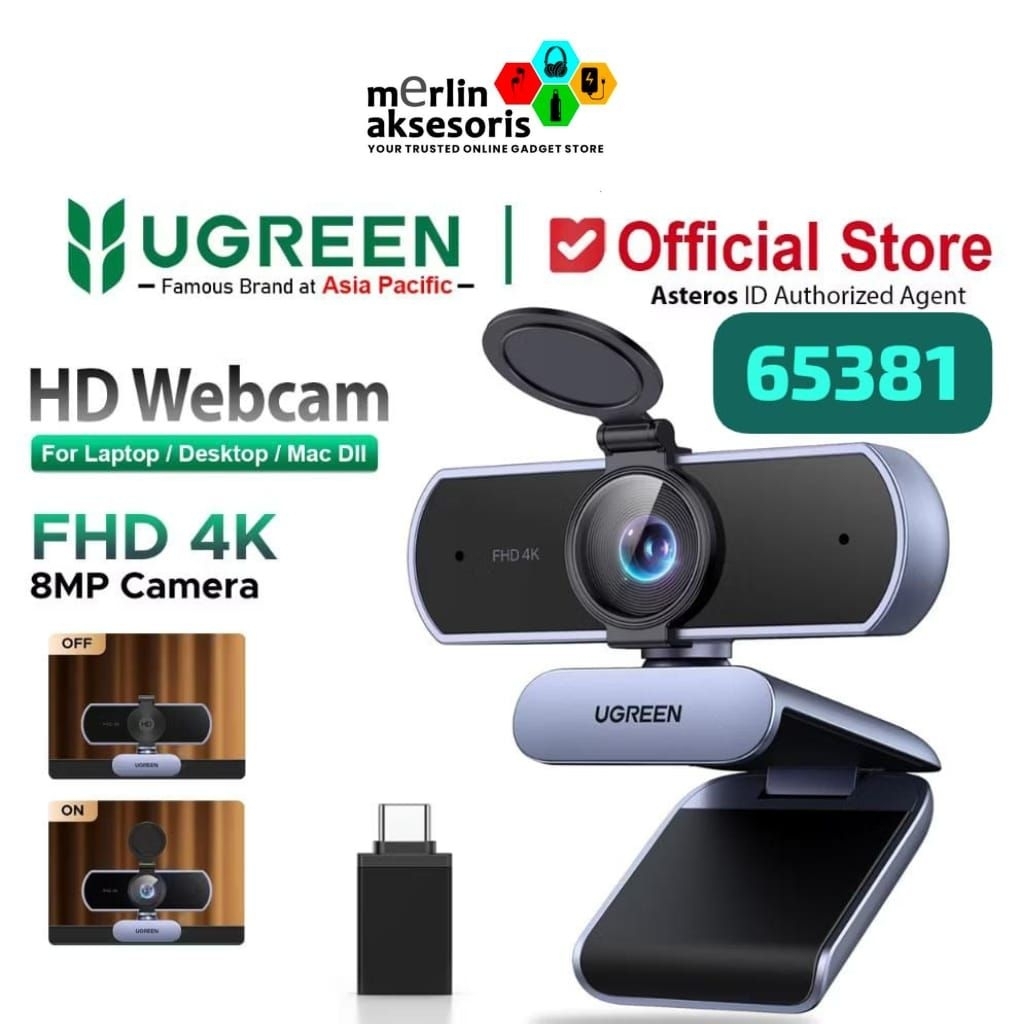 Ugreen 65381Webcam Usb Ultra HD 4k &  Ugreen 15728 Webcam Usb HD 1080P