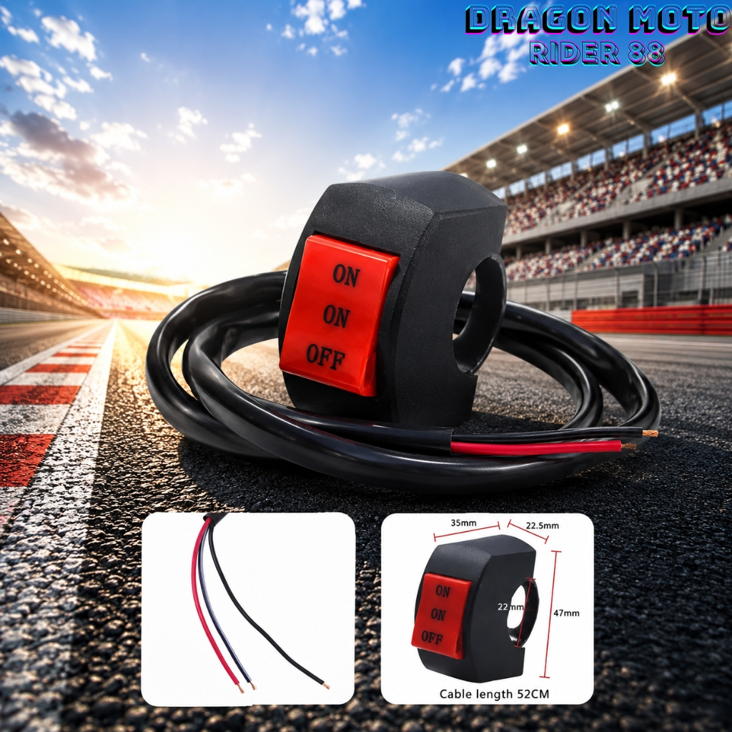 Saklar ON OFF Lampu Motor 3 Mode Universal Tombol Switch Stang Motor