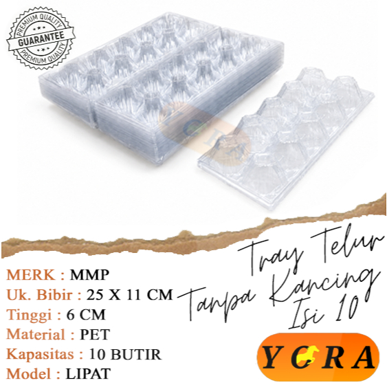 Slazybloom [50 Pcs] Tray Mika Telur Polos Isi 10 / Mika Telur Tanpa Kancing / Egg Tray / Tray Telur