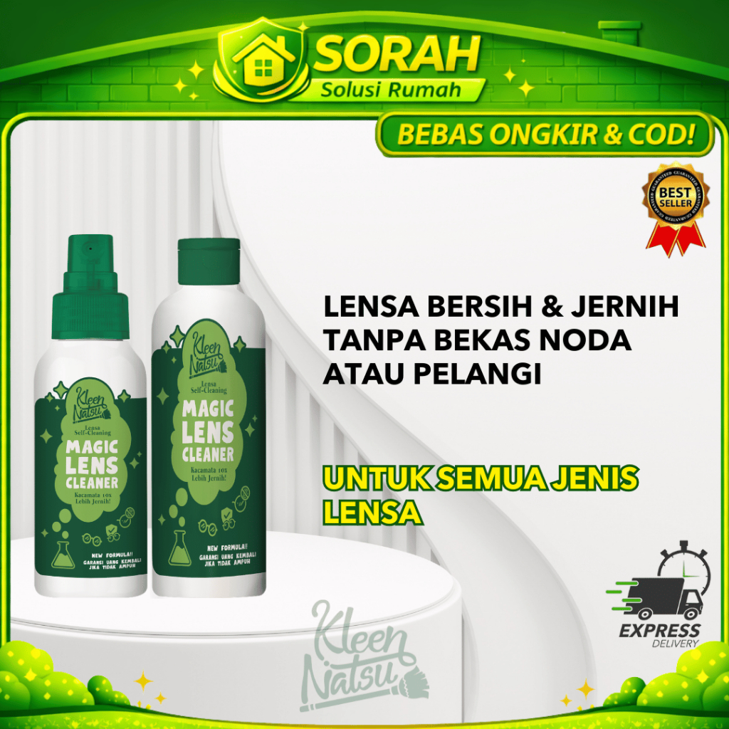CLEANER NATURAL SPRAY LENS KLEENNATSU (FREE MICROFIBER) Solusi Rumah Cairan Pembersih Lensa Kacamata