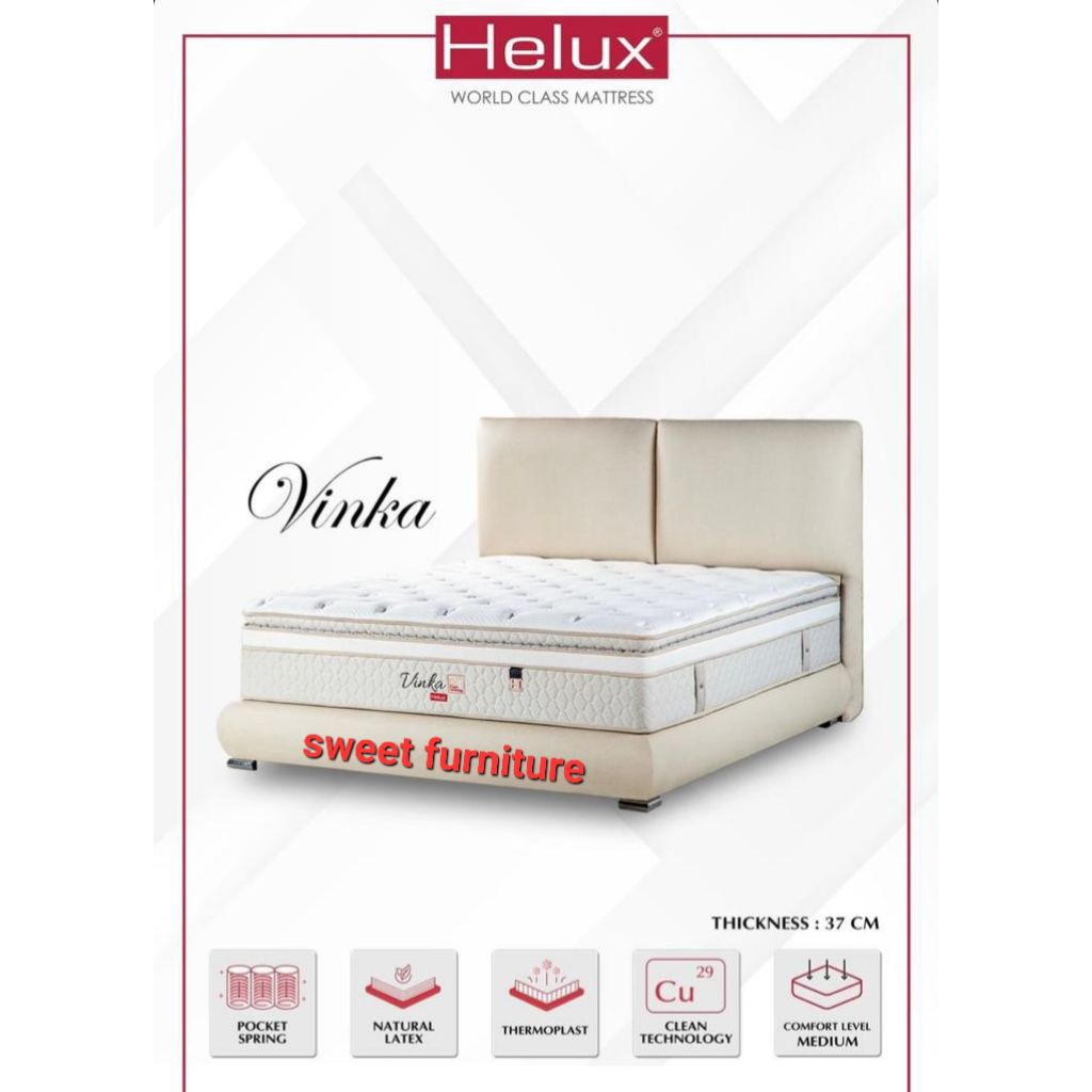 springbed helux vinka latex tebal 37 cm