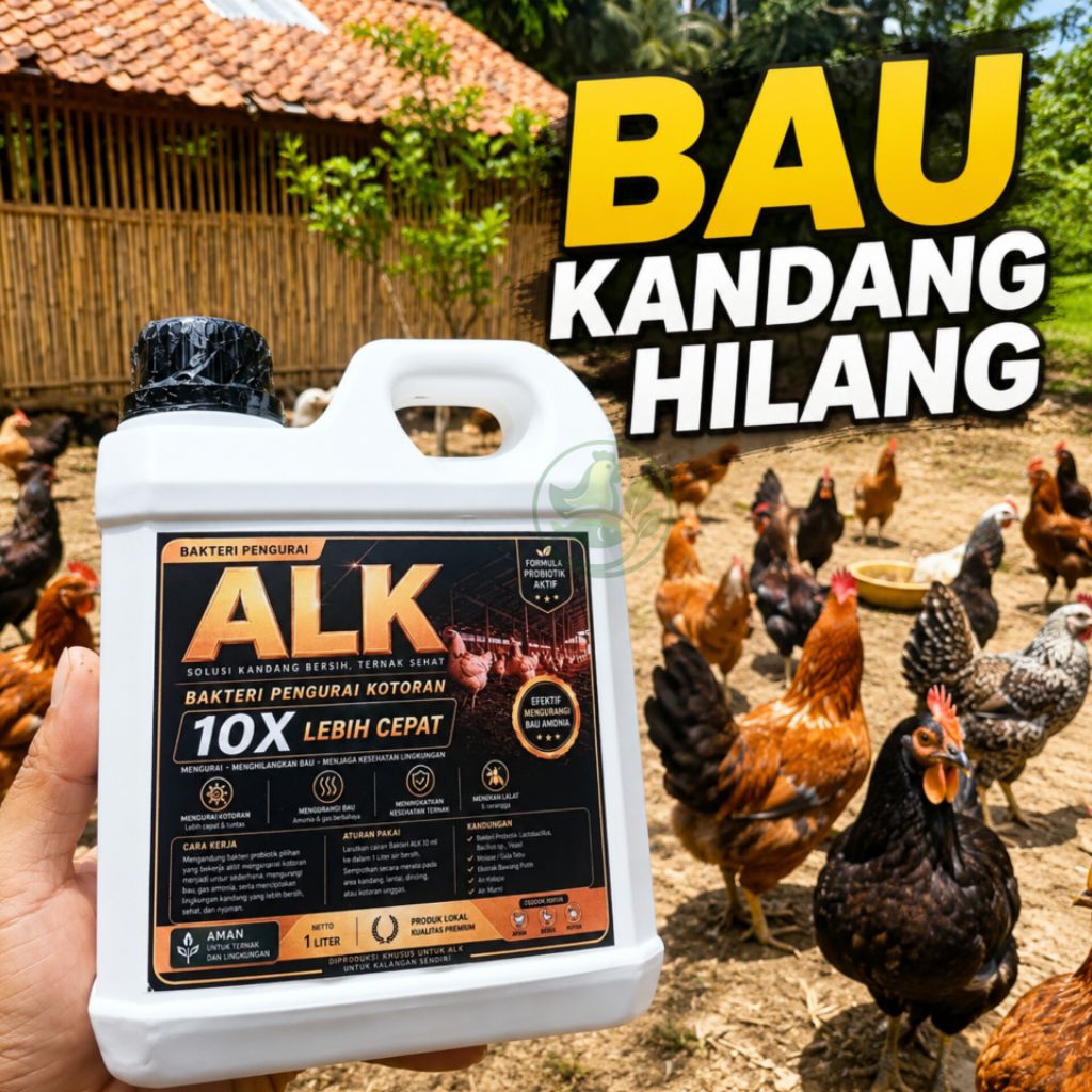 ALK Penghilang bau kandang amoniak pengurai kotoran ayam bebek dan lainnya