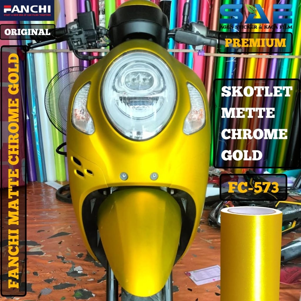 Skotlet Gold Doff Matte Chrome Sticker Motor Fanchi Premium