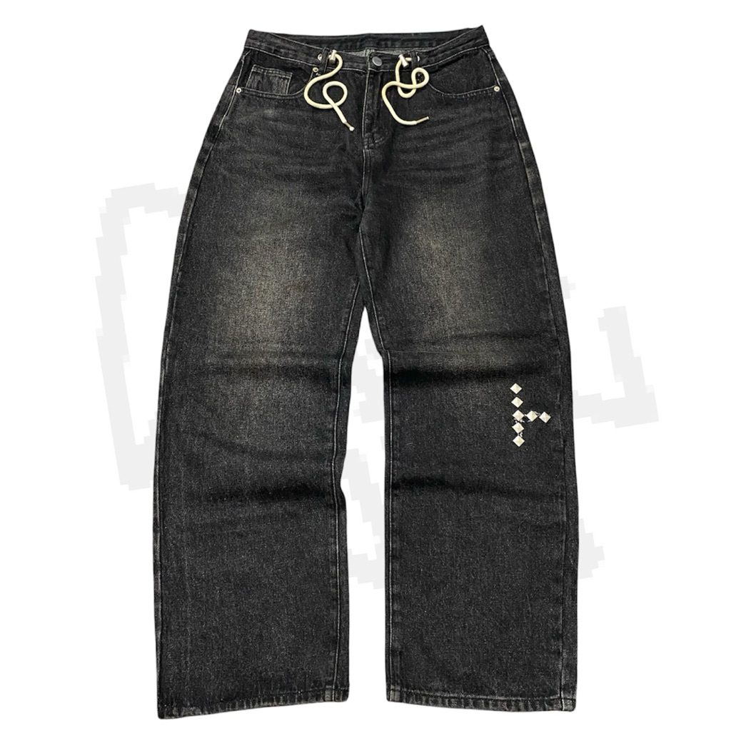 Unknown baggy black washed jeans