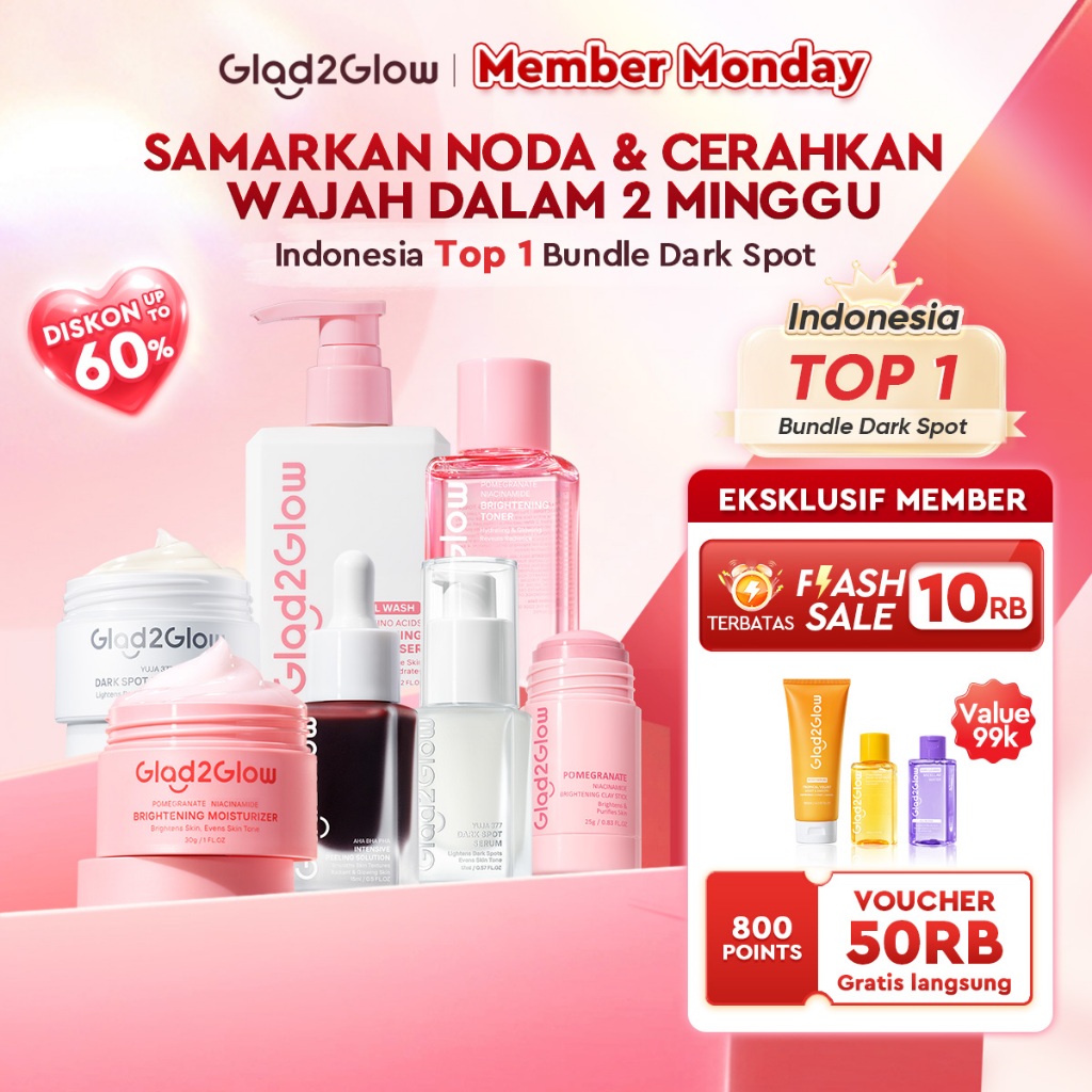 Glad2Glow Symwhite 377 Dark Spot Bundle 7PCS-Yuja Skincare Cerah 377 Moisturizer+Dark Spot Serum+Cle