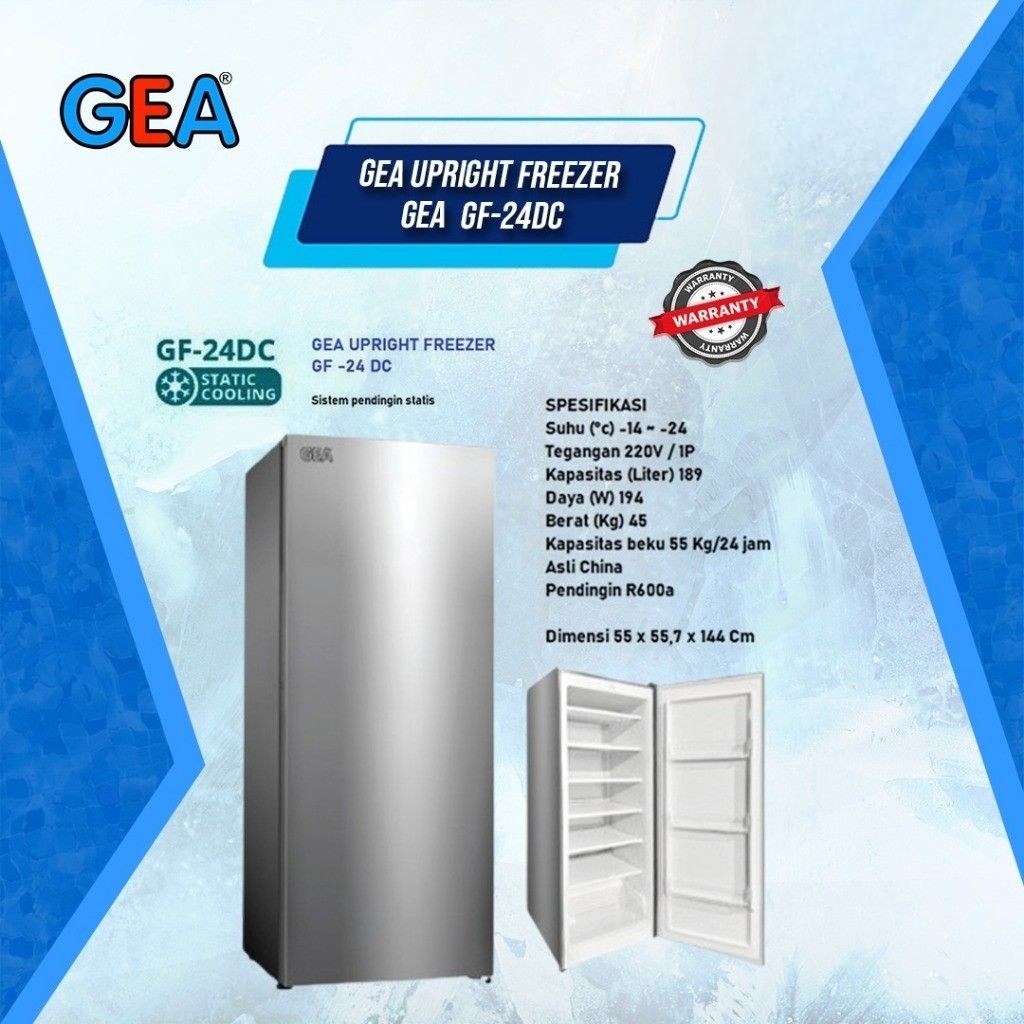 FREEZER STANDING GEA CF-24DC 6 RAK BERGARANSI RESMI