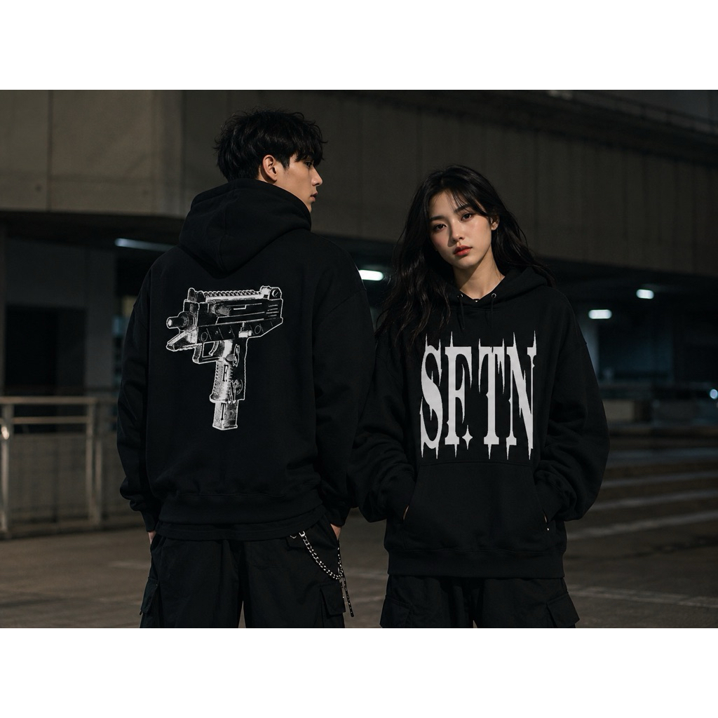 Satisfaction Hoodie Boxy 330GSM Noise Black