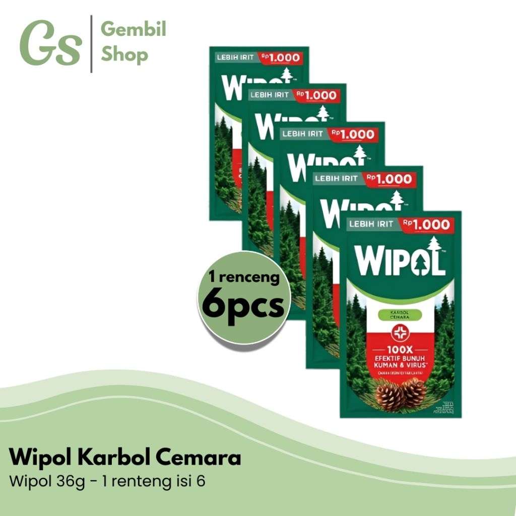 Wipol Karbol Cemara Renceng Isi 6 Sachet