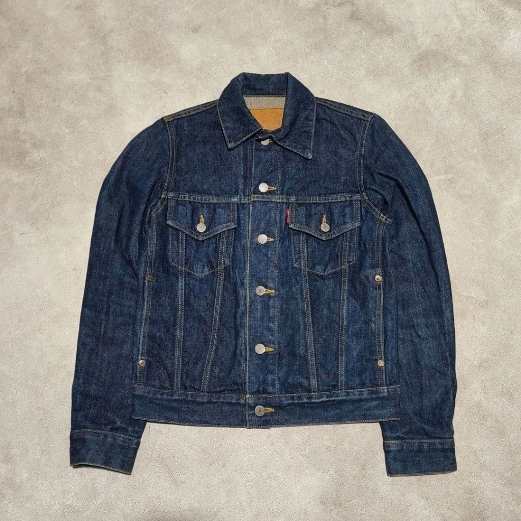 Jaket denim jeans trucker trans blue indigo