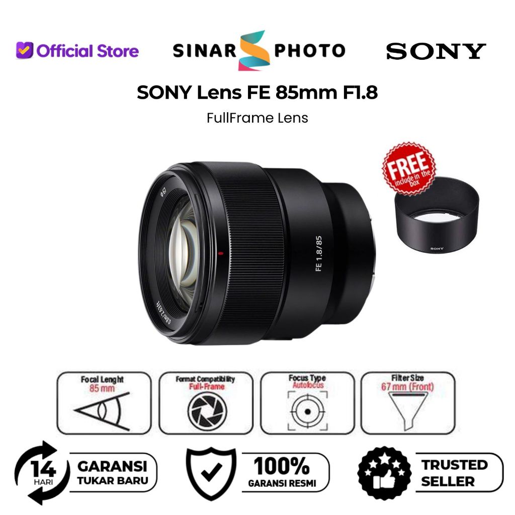 Sony FE 85mm f1.8 Sony 85 mm f/1.8 Garansi Resmi