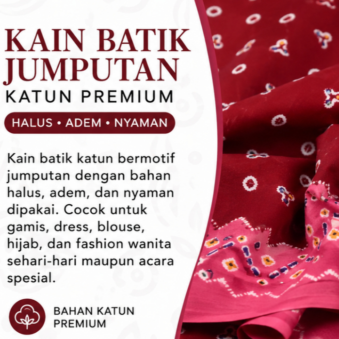 Kain Batik Katun Motif Jumputan Murah - Kain Batik Premium Halus Adem | Bahan Gamis Dress Blouse Hij