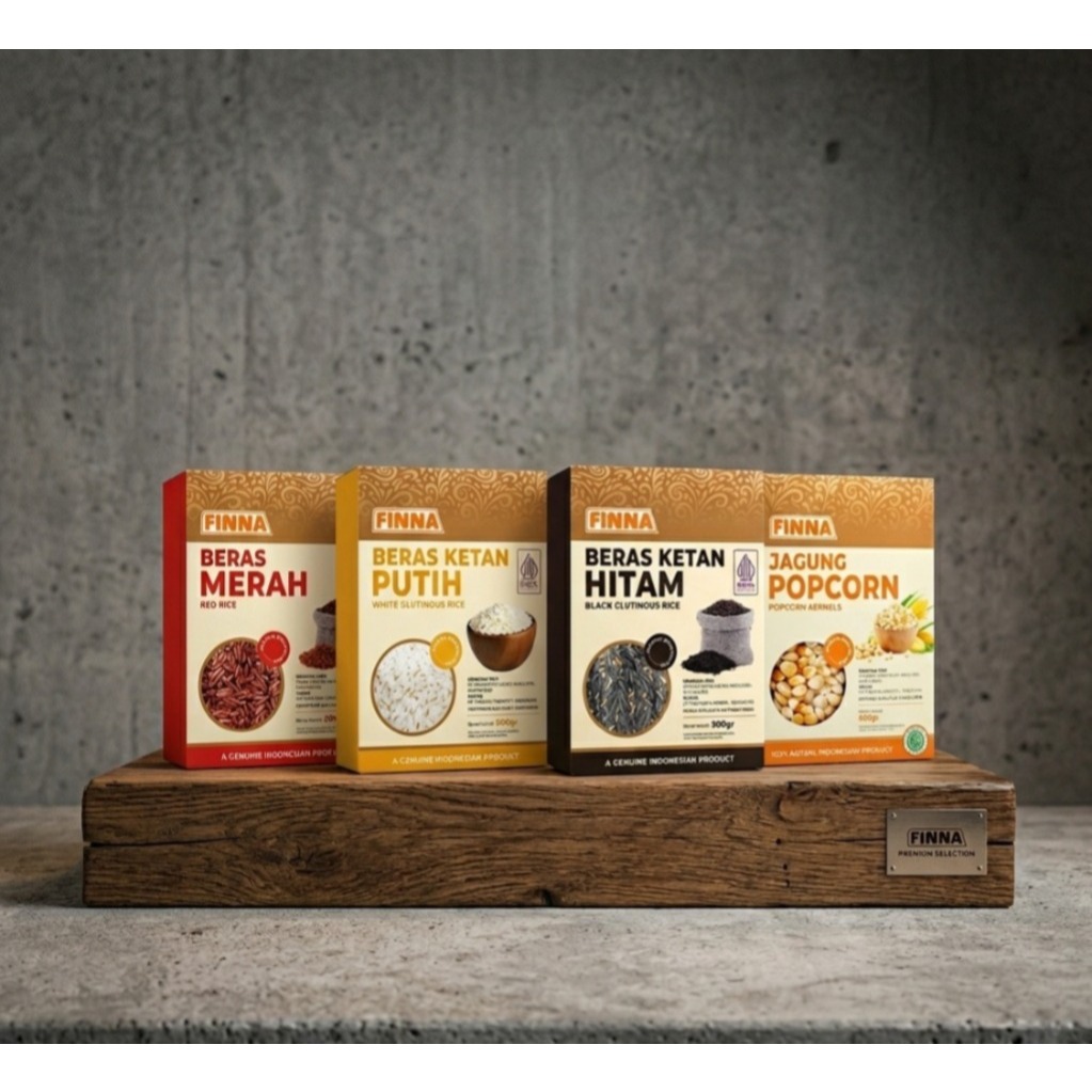 [500g] Finna Grain Series - Beras Ketan Putih, Beras Merah, Ketan Hitam & Jagung Popcorn