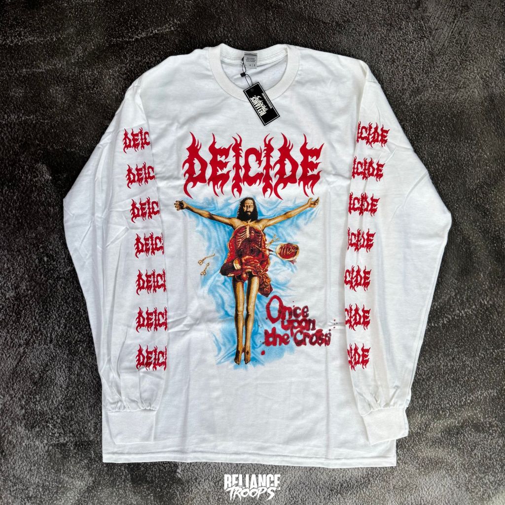 Longsleeve Official | Deicide - Once Upon The Cross (White)