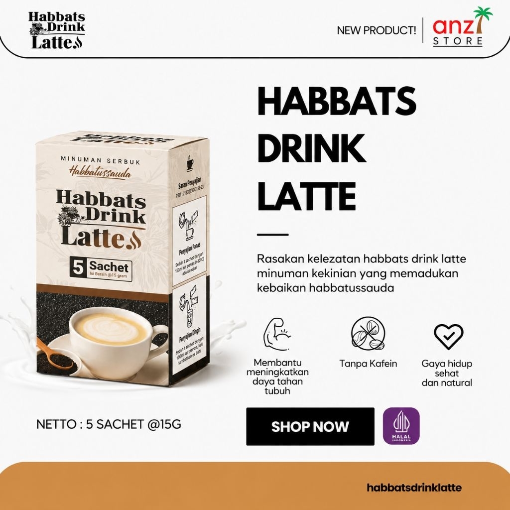Habbats Drink Kopi Latte 5 Sachet 1 Box