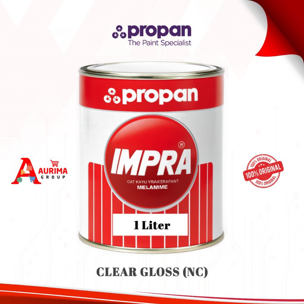 CAT IMPRA MELAMIN NC CLEAR GLOSS PROPAN 1LITER - CAT FINISHING KAYU BERKUALITAS TAHAN GORES SERBAGUN