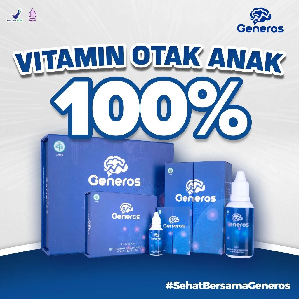 Generos 1 Botol - Multivitamin Bantu Cegah Terlambat Bicara dan Menstimulasi Kecerdasan Otak Anak