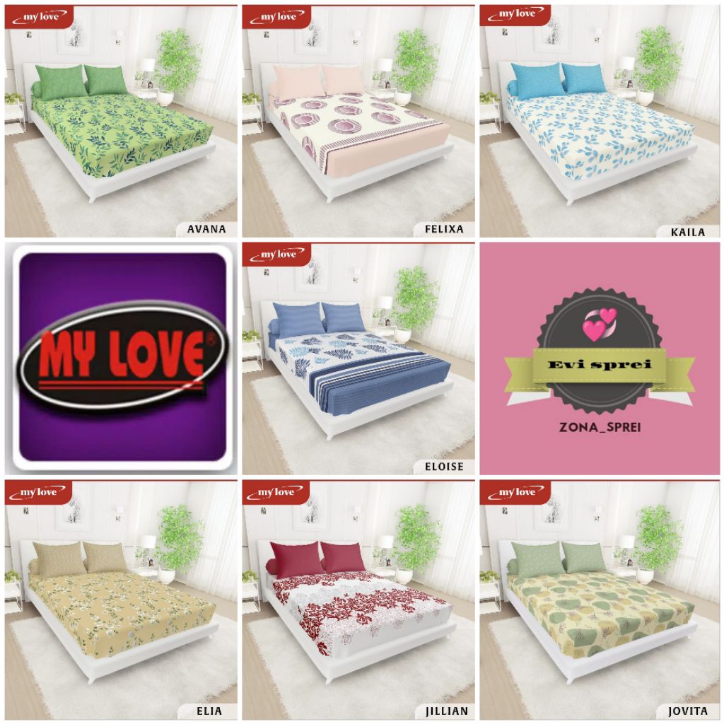 Sprei my love 160x200 tinggi 30cm sprei all new my love original