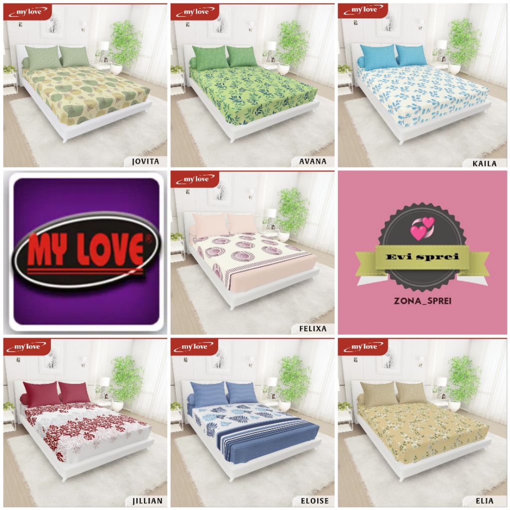 Sprei my love 200x200 tinggi 30cm sprei all nem my love original
