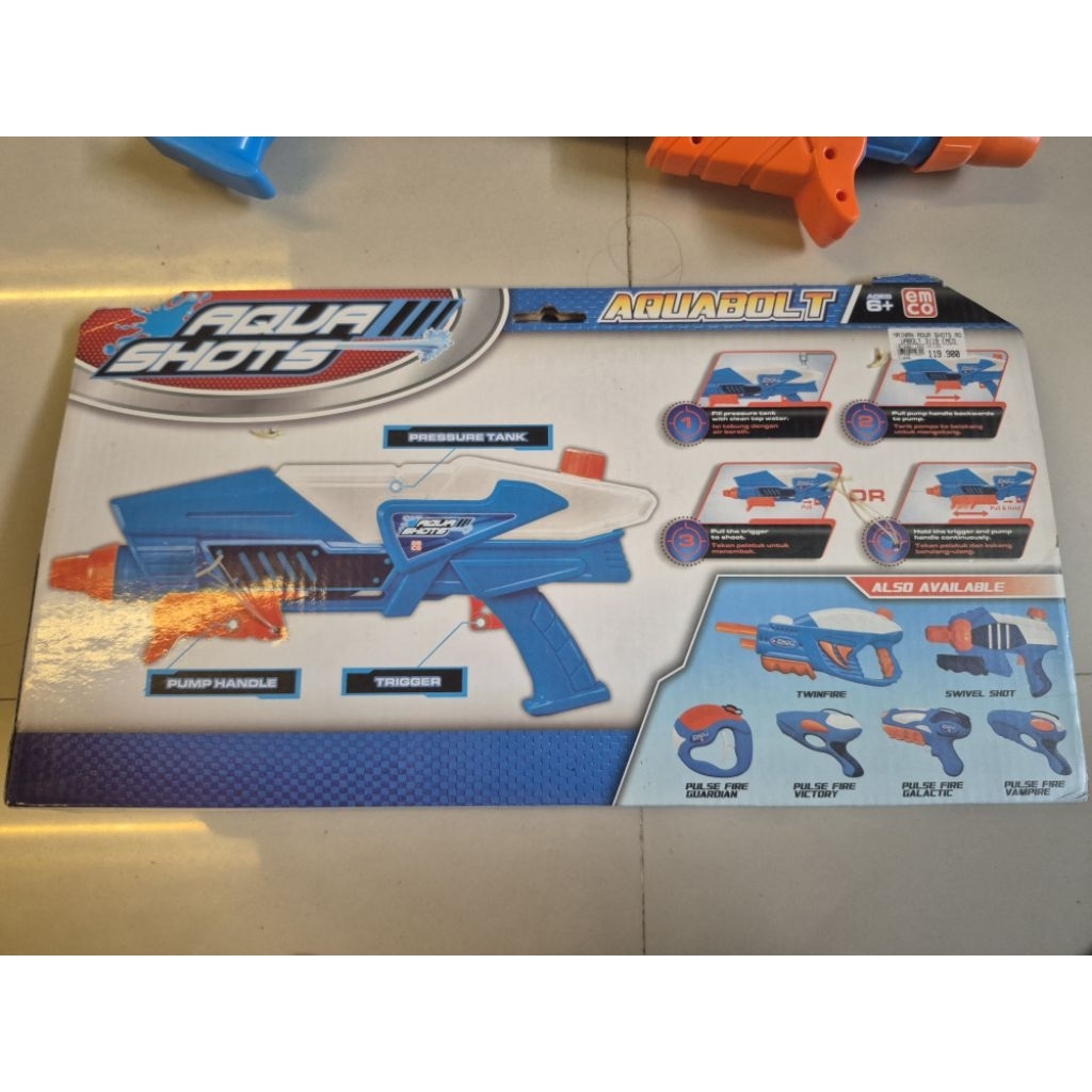 Emco Aqua Shots Aquabolt watergun pistol air mainan anak