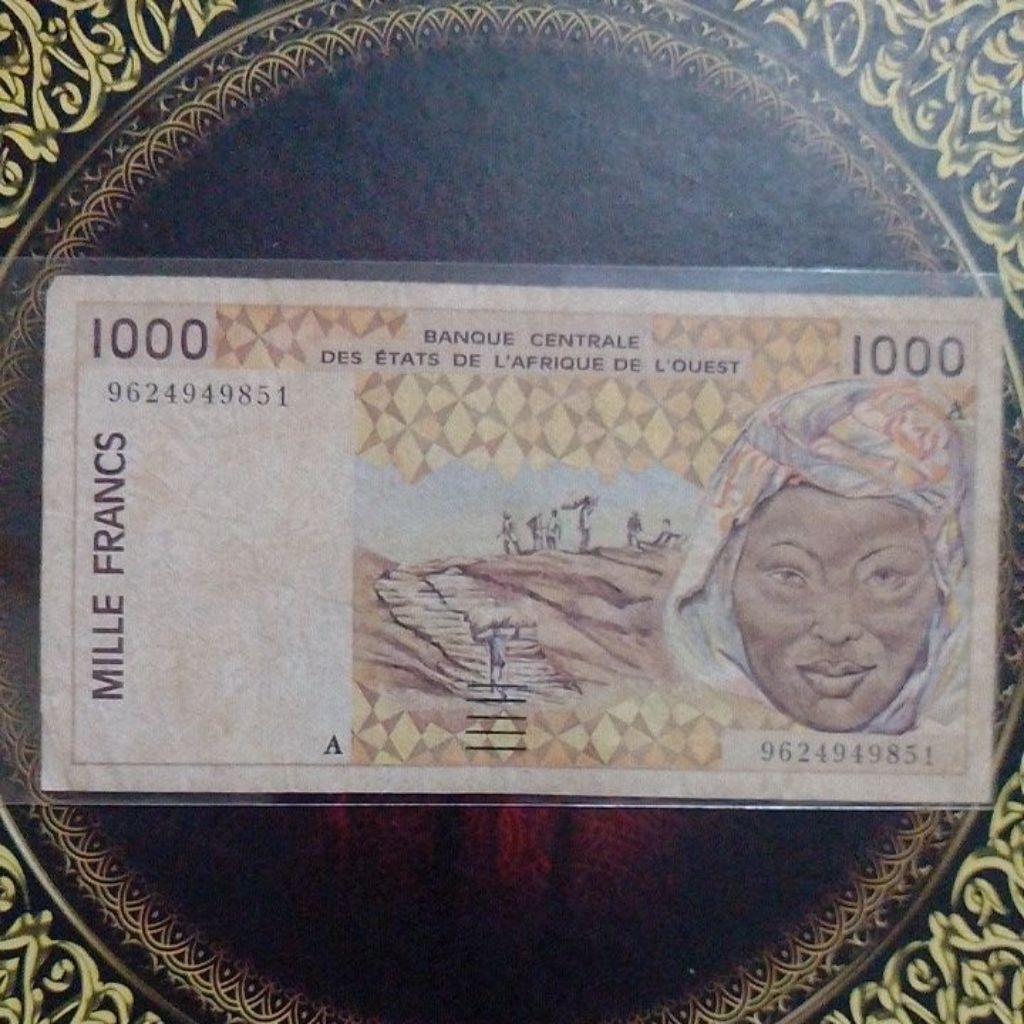 Uang Pantai Gading Afrika Barat 1000 Franc vf