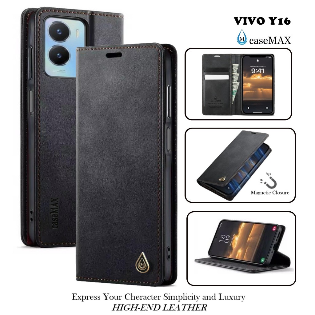Flip Case VIVO Y16 Case Wallet Kulit Casing Dompet Case Wallet Leather Flip Case VIVO Y16 Casing hp 