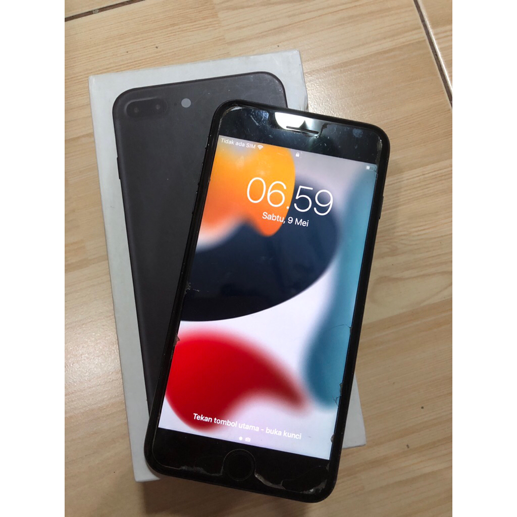 iphone 7plus 32gb second black matte/doff