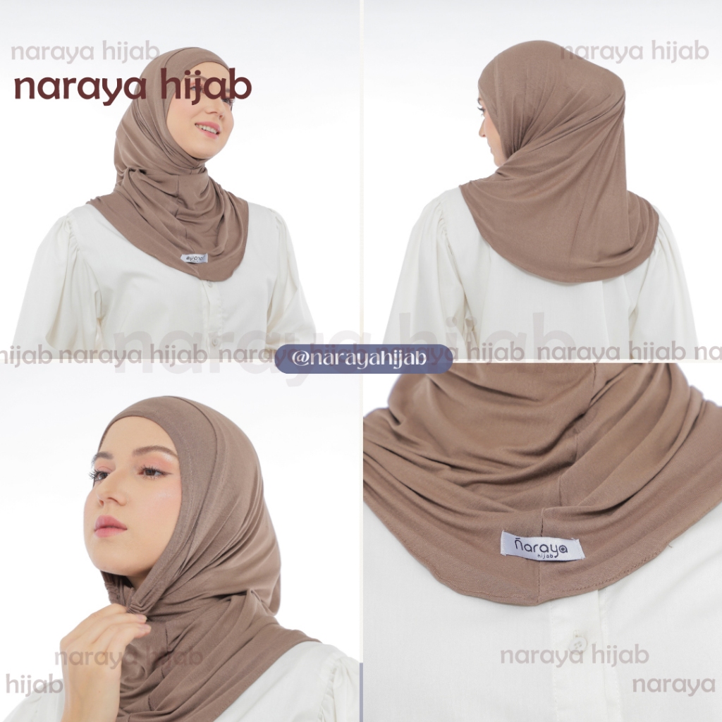 Bergo Instan Karet Dagu Kaos Rayon Cooltech | Hijab Karet Dagu Bahan Rayon Tencel