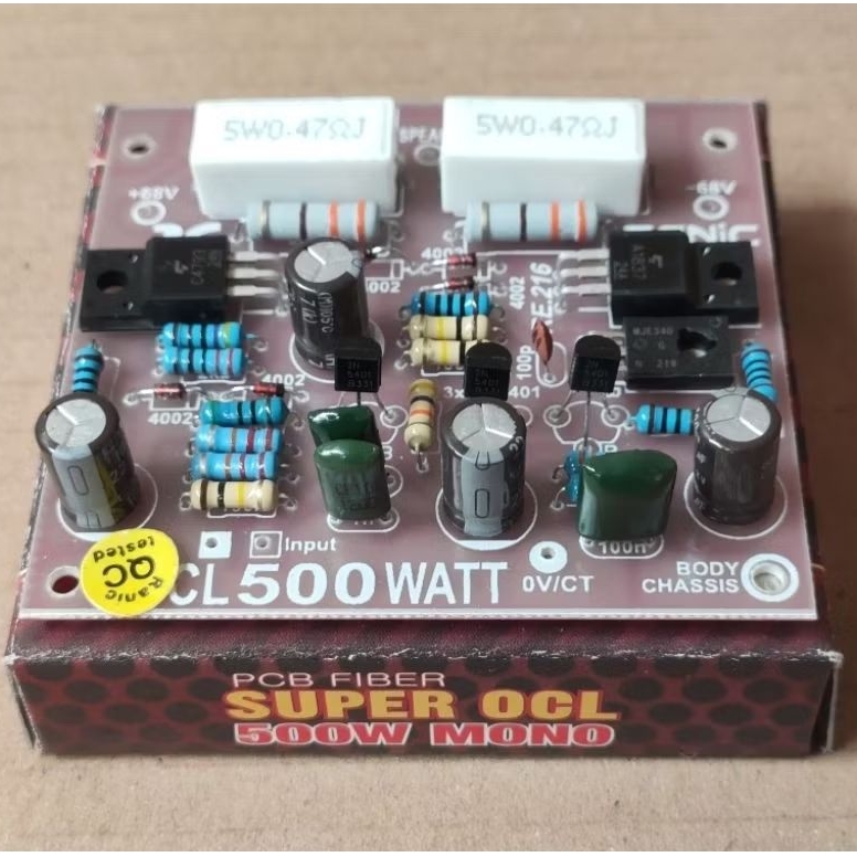 Kit power amplifier super ocl mono pcb fiber ( 804 )