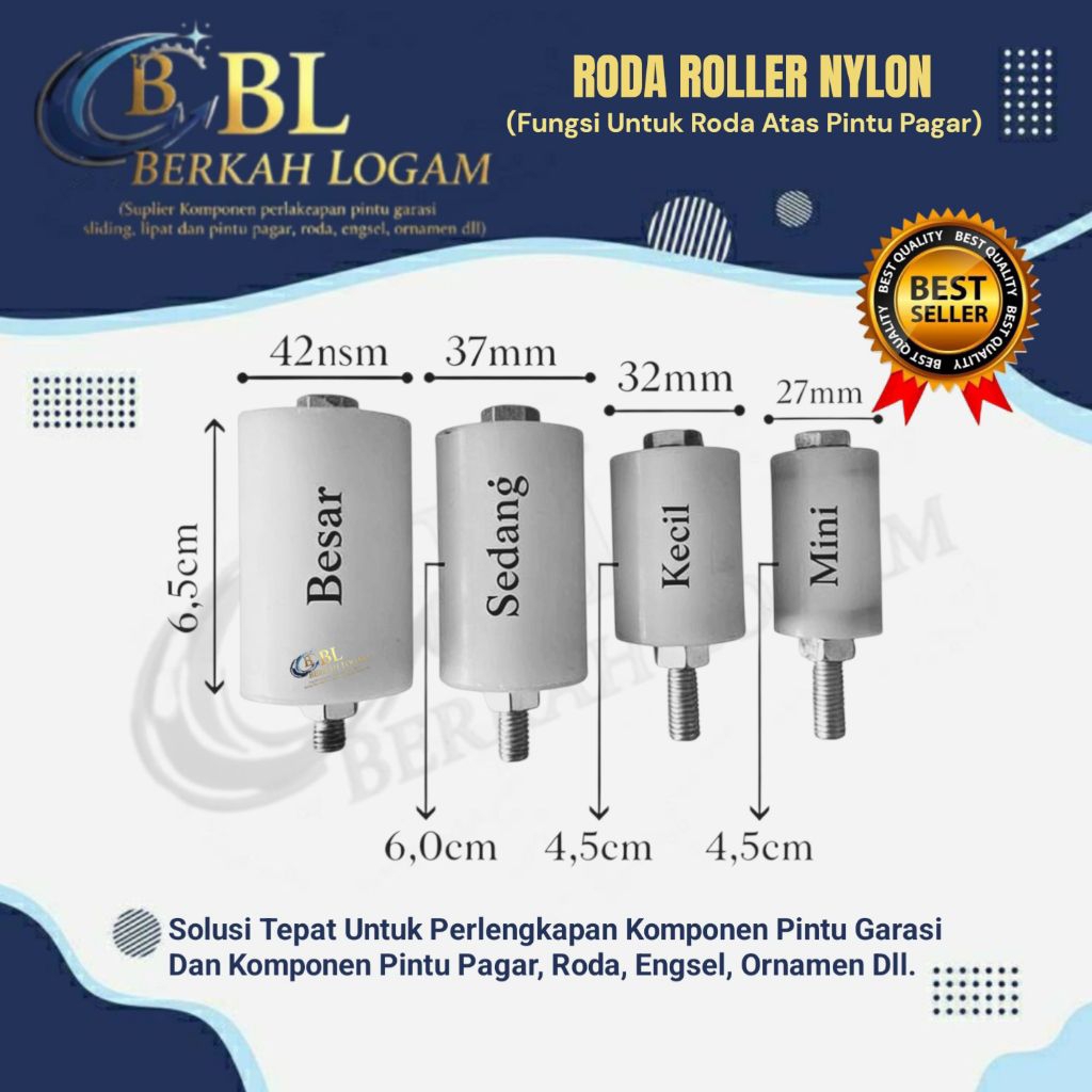 Roda Roller Nylon | Roda atas pintu pagar