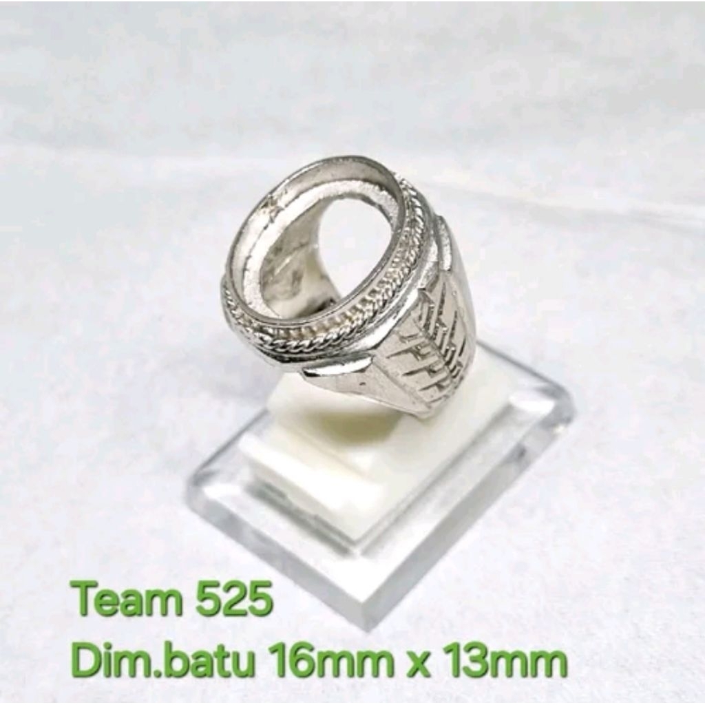 Ring emban alpaka super dim 16x13 tanam simple pengikat ring cincin batu akik eceran kodian
