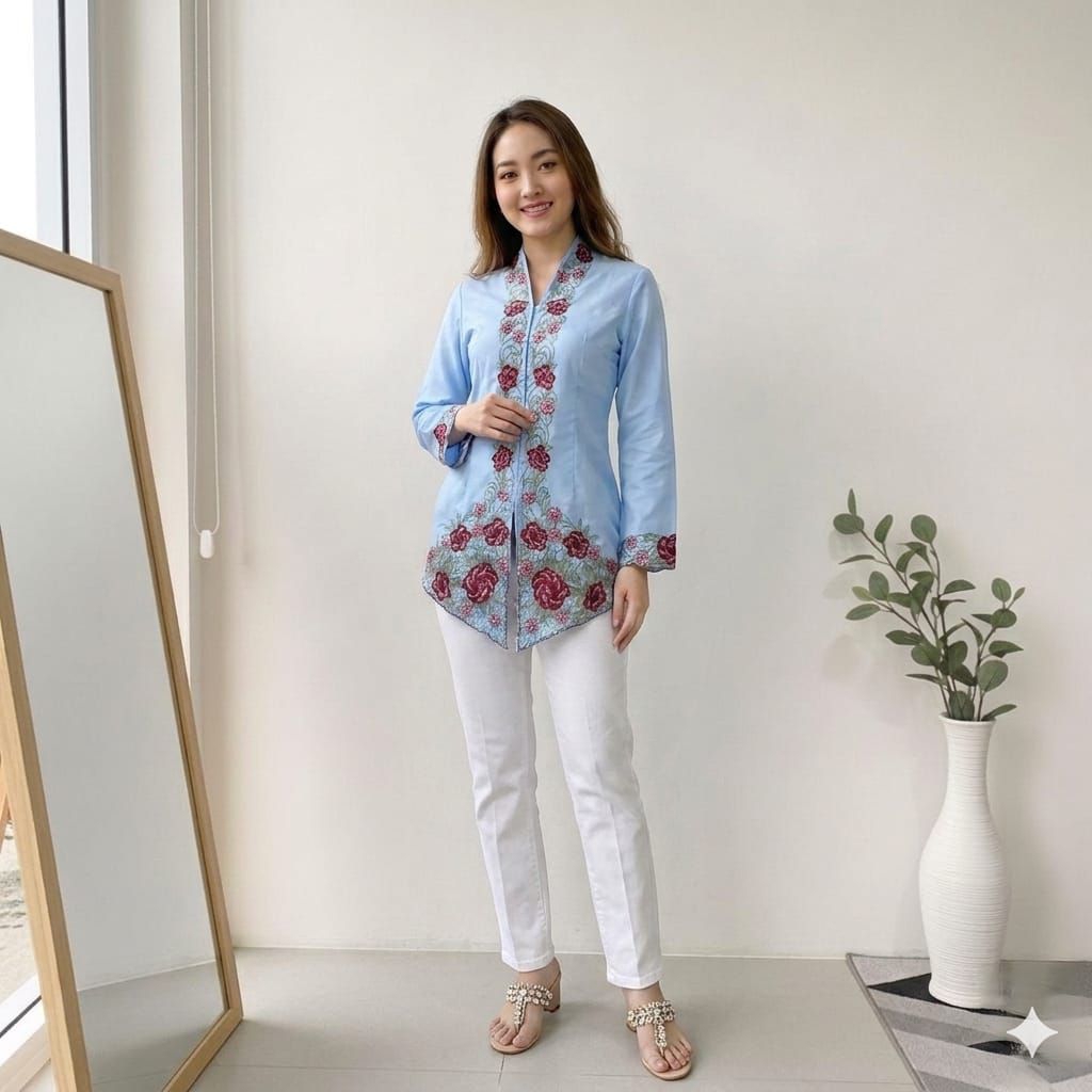 Kebaya Pertiwi Bordir - Kebaya Encim Modern - Kebaya Katun Bordir