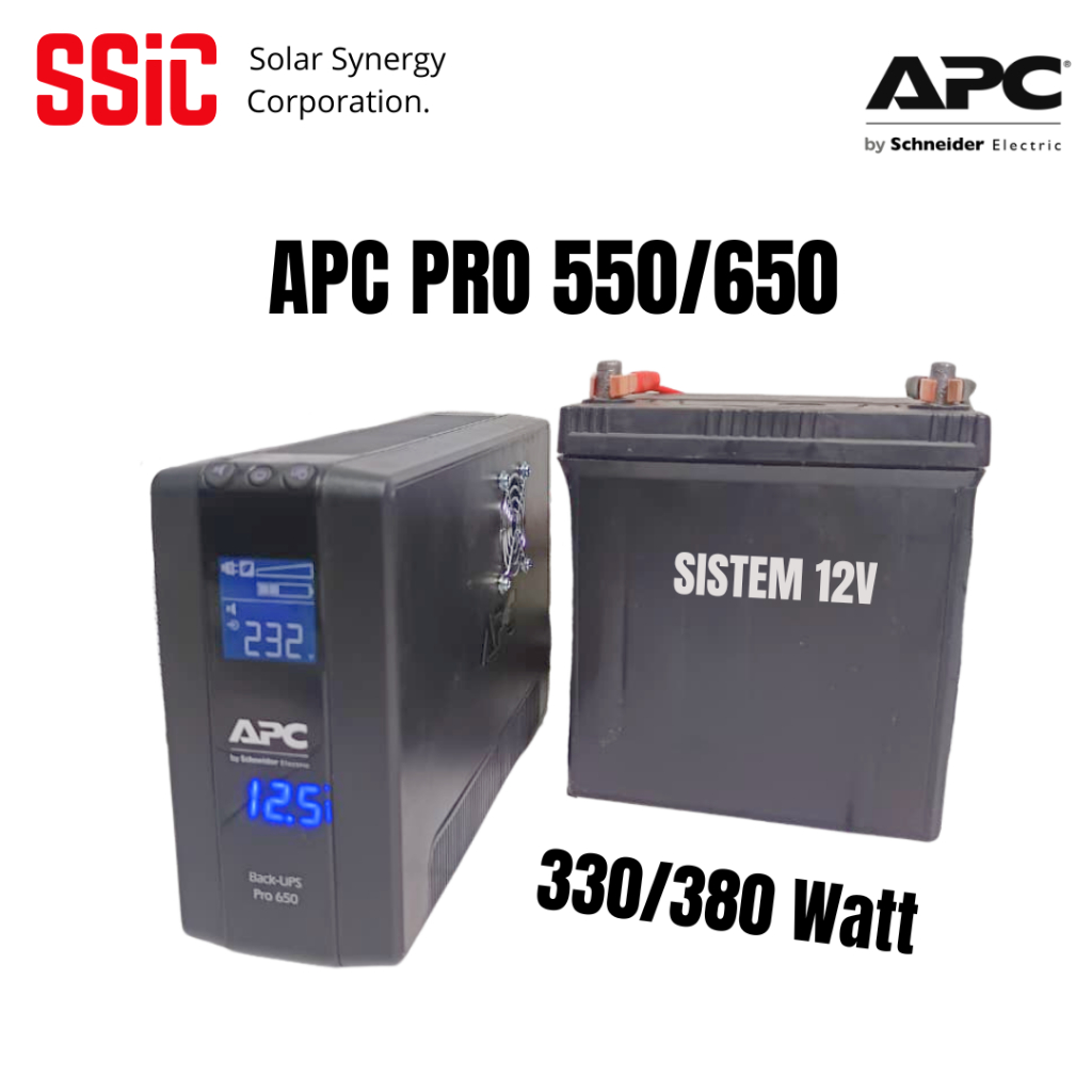 SSIC - UPS APC PRO Modifikasi 330/390 Watt Aki Mobil External Tahan Berjam Jam - Garansi