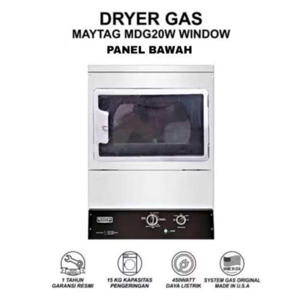 Mesin pengering maytag mdg 20 panel bawah